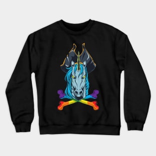 Rainbow Bones - Pirate Unicorn Crewneck Sweatshirt